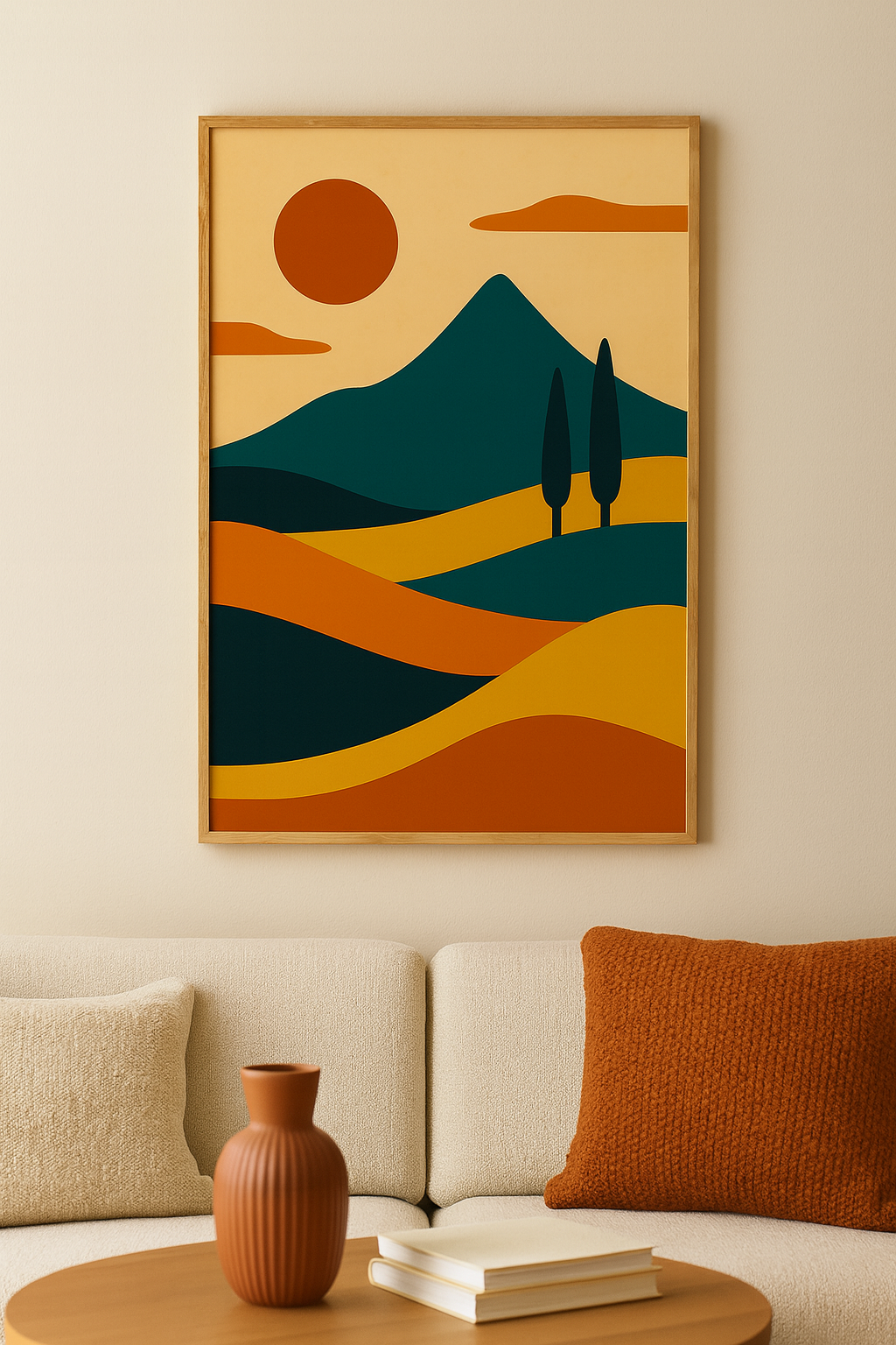 Tuscan Horizon — Bauhaus Landscape Digital Poster