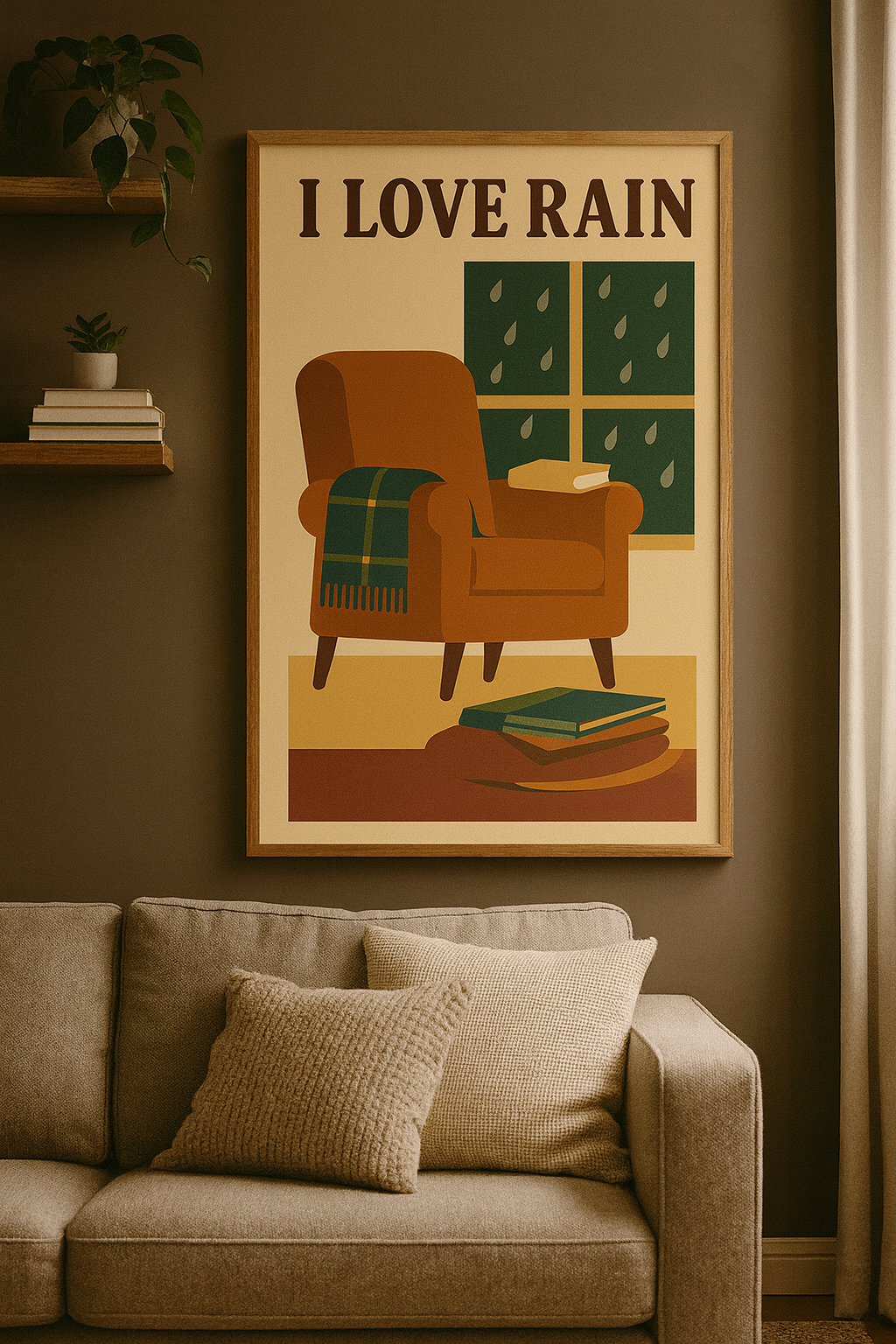 I Love Rain Digital Poster