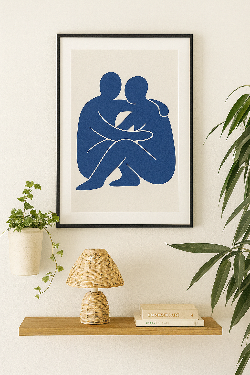 Minimalist Wall Art — Abstract Blue Embrace Poster