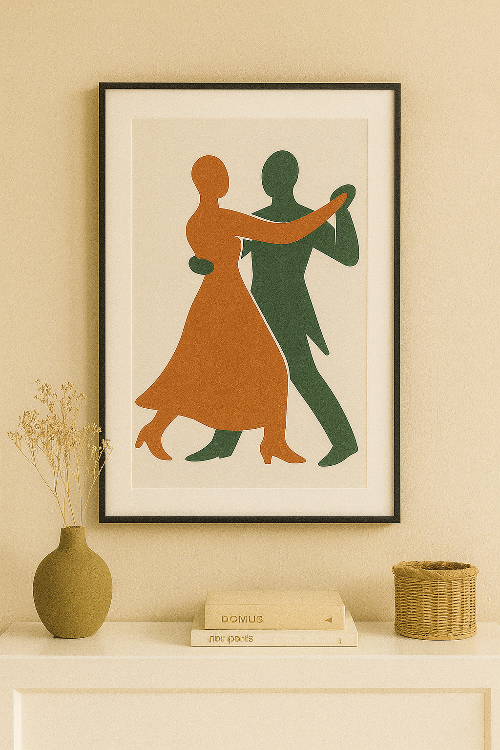 Modern Minimalist Digital Print β Abstract Dance Silhouette