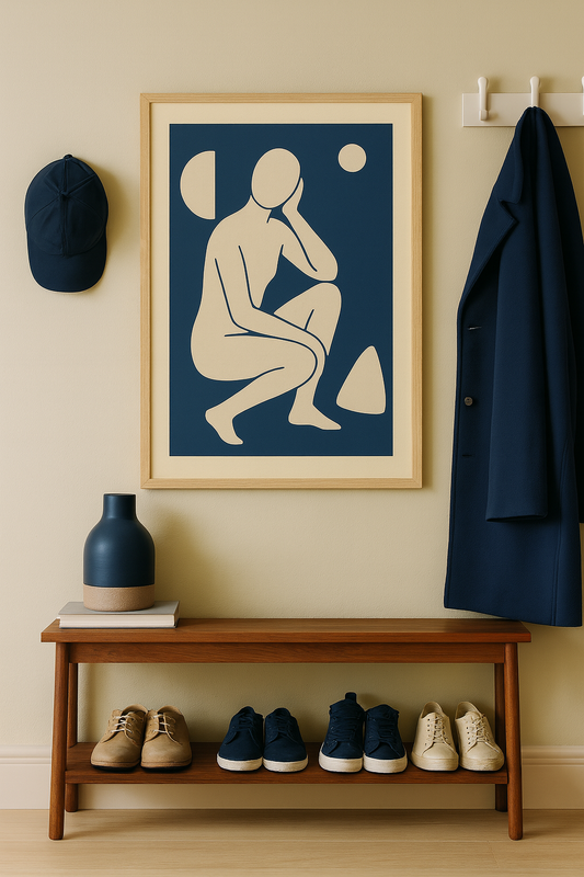 Blue Abstract Figure Digital Poster