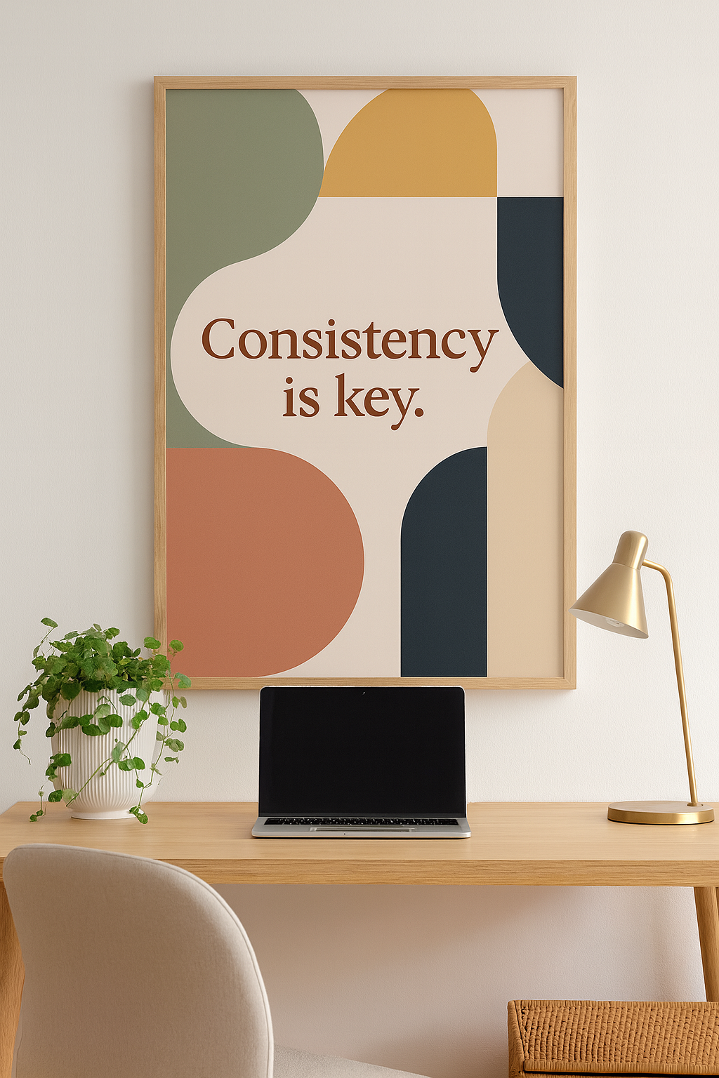 Consistency Is Key — Minimalist Motivational Digital Poster