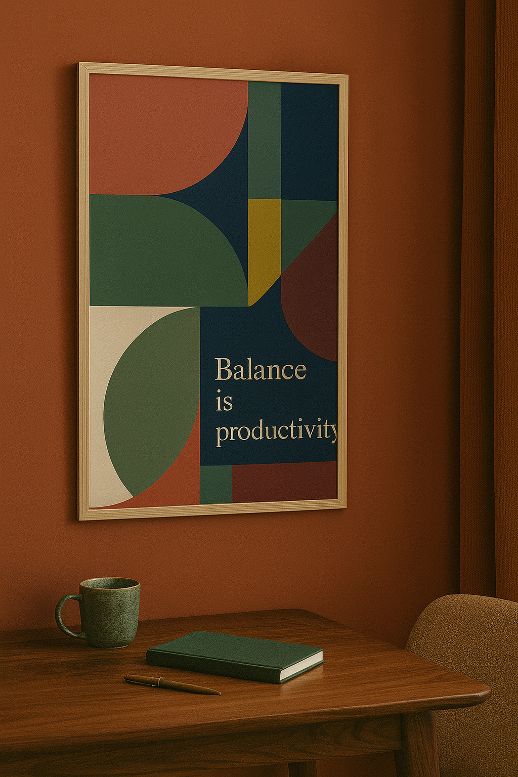 Balance is Productivity ā Motivational Digital Poster