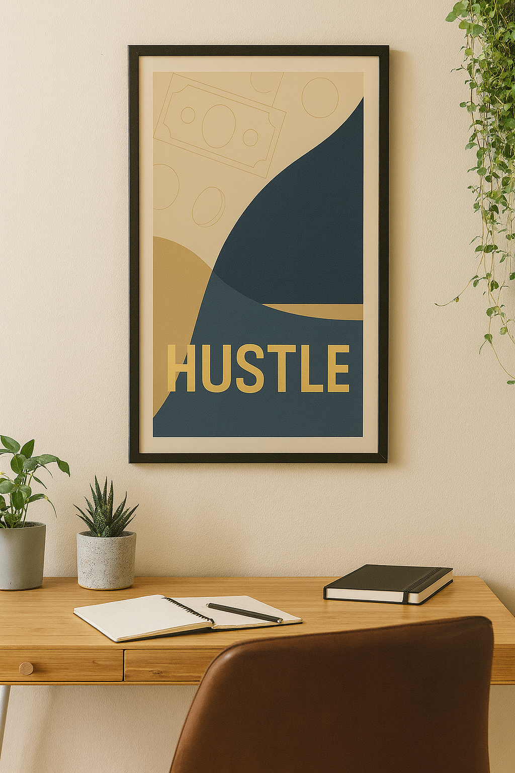 HUSTLE β Bold Motivational Digital Poster