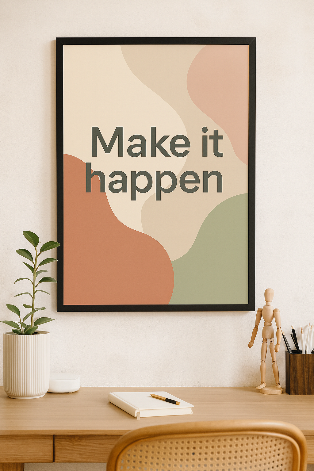 MAKE IT HAPPEN — Modern Motivational Digital Poster