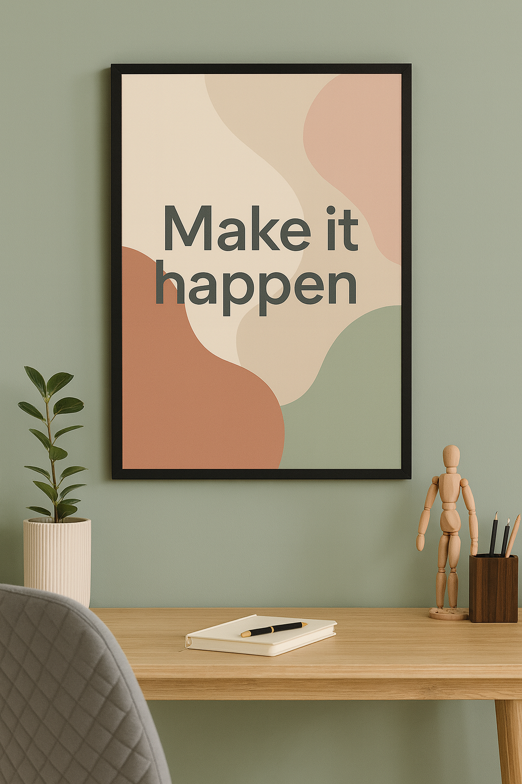 MAKE IT HAPPEN — Modern Motivational Digital Poster