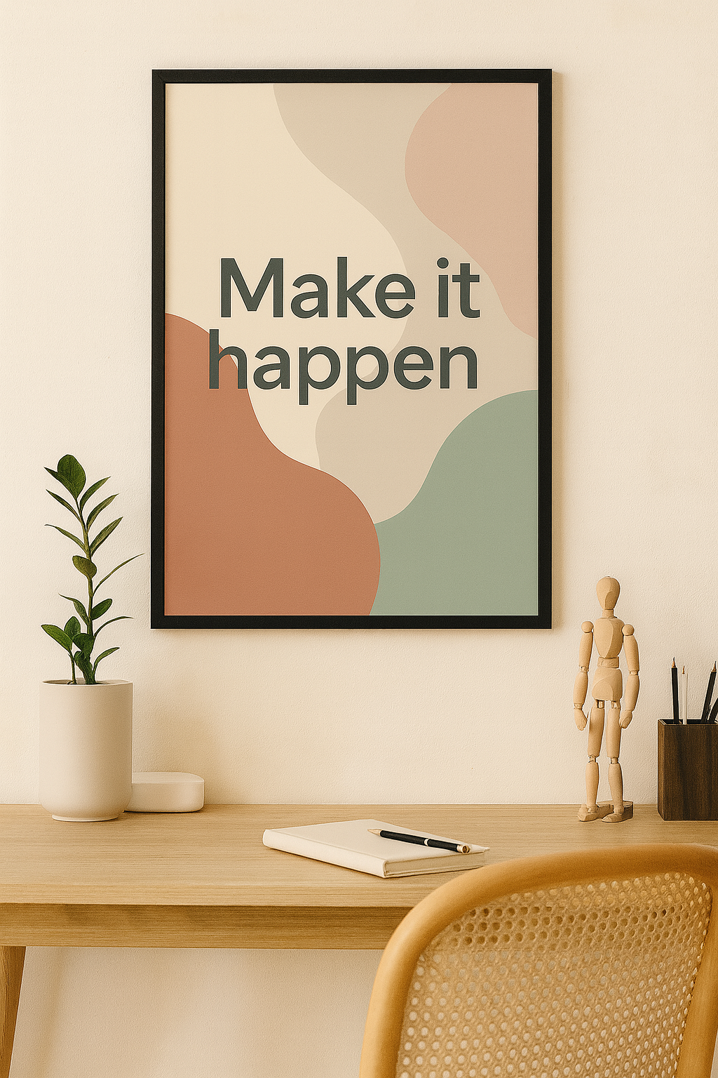 MAKE IT HAPPEN — Modern Motivational Digital Poster