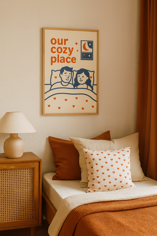Our Cozy Place – Romantic Bedroom Digital Wall Art