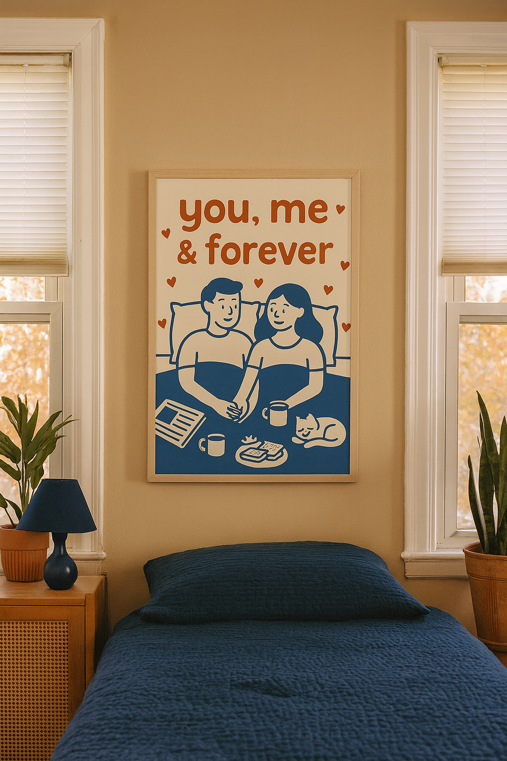 You, Me & Forever – Romantic Bedroom Digital Wall Art