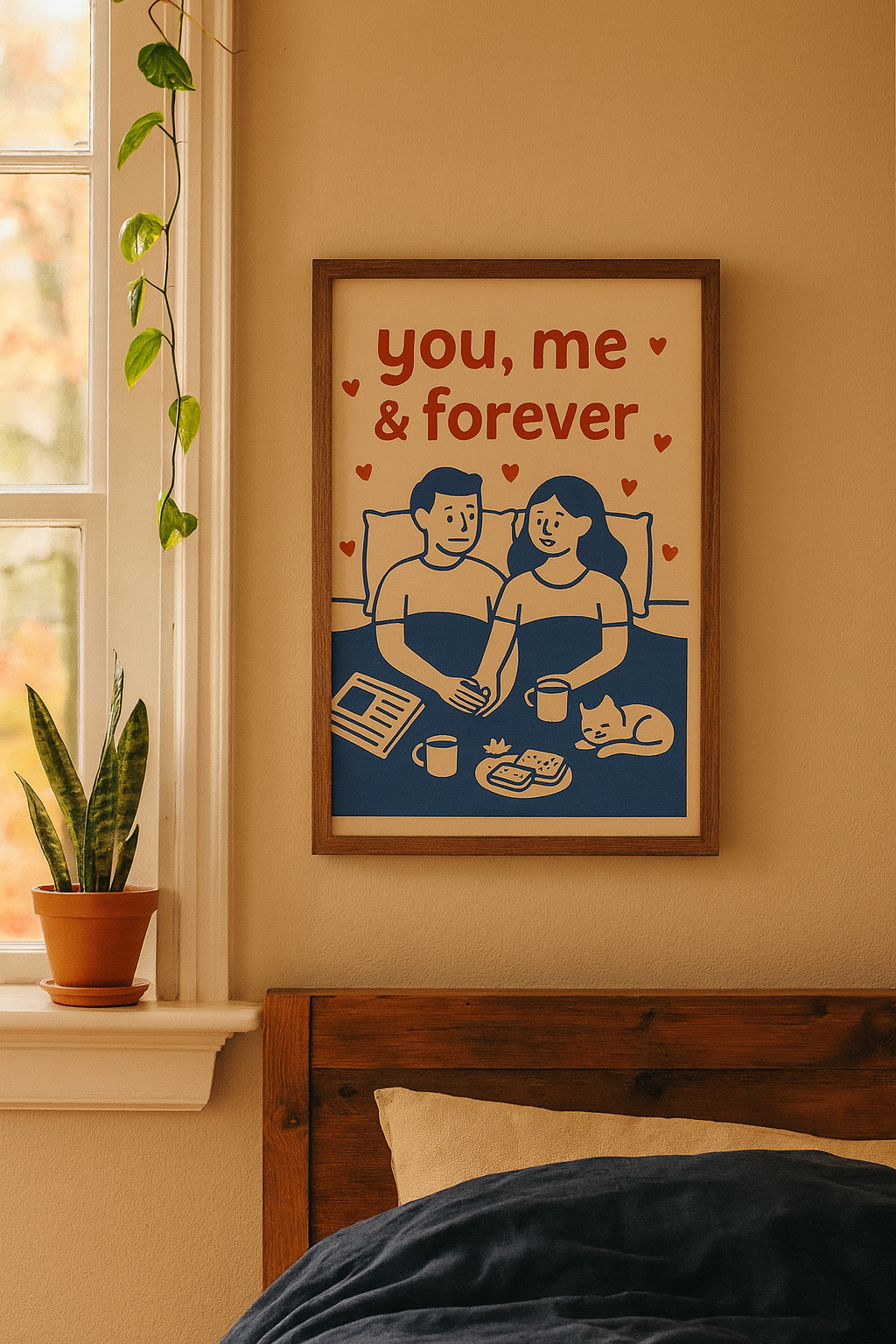 You, Me & Forever – Romantic Bedroom Digital Wall Art