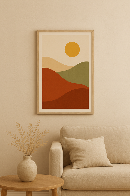 Minimalist Wall Art — Desert Sun Digital Poster
