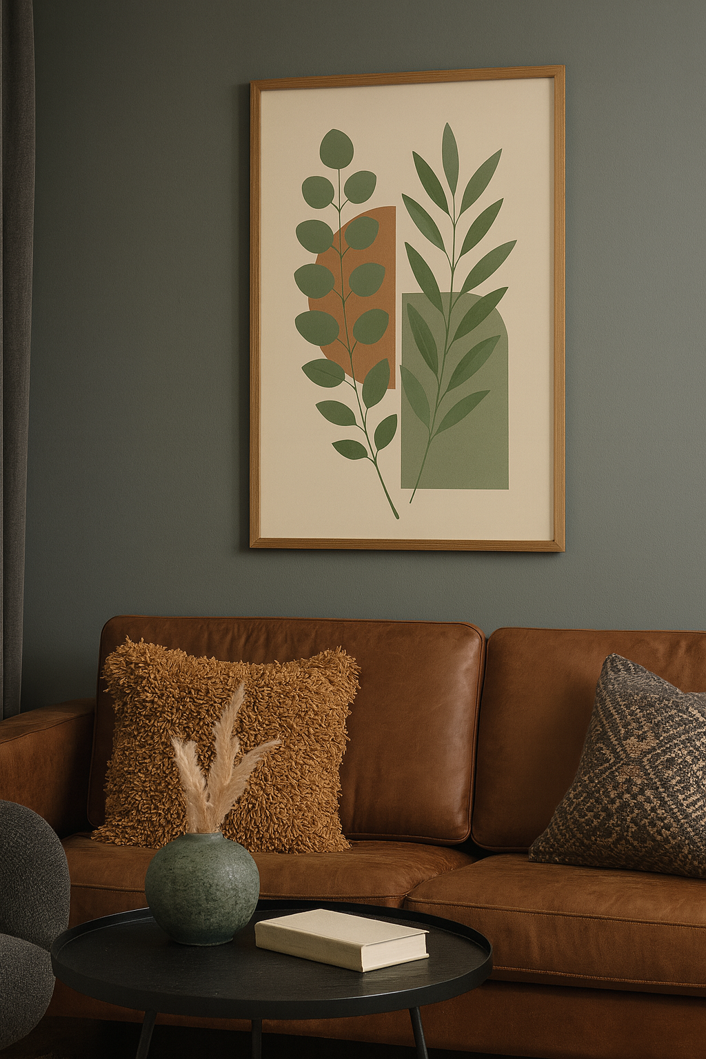 Terracotta Leaves Digital Poster