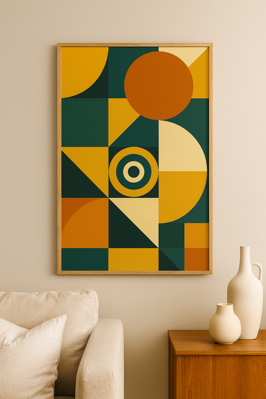 Minimalist Wall Art — Bauhaus Geometry Digital Poster