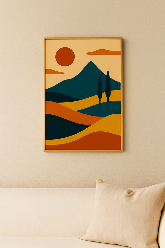 Tuscan Horizon — Bauhaus Landscape Digital Poster
