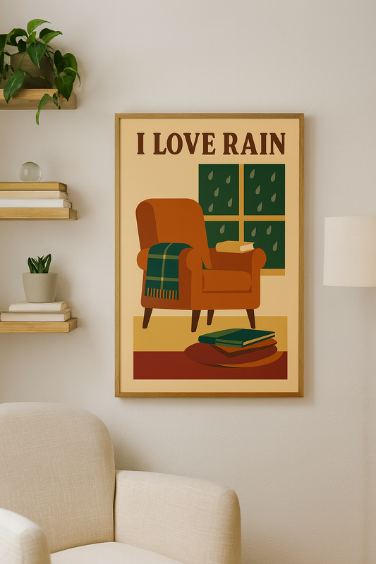 I Love Rain Digital Poster