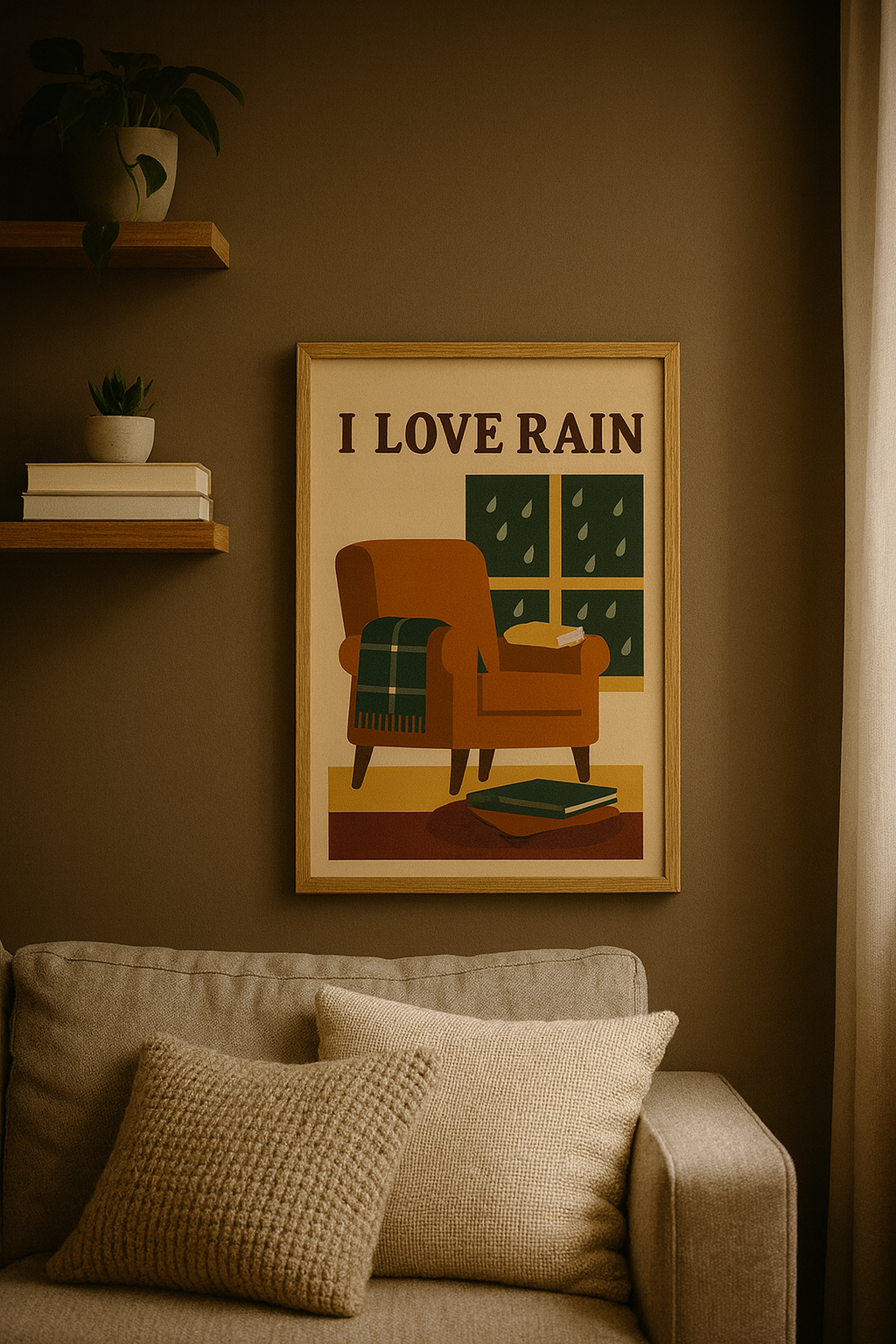 I Love Rain Digital Poster