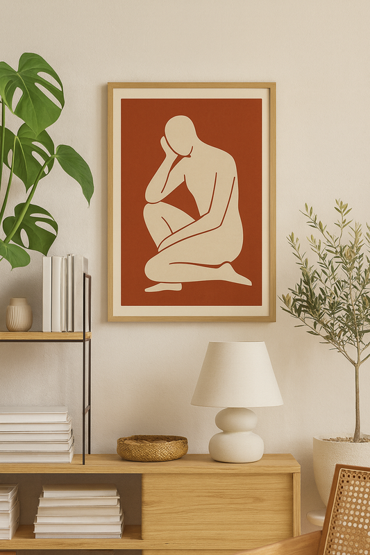 Terracotta Abstract Figure Digital Poster