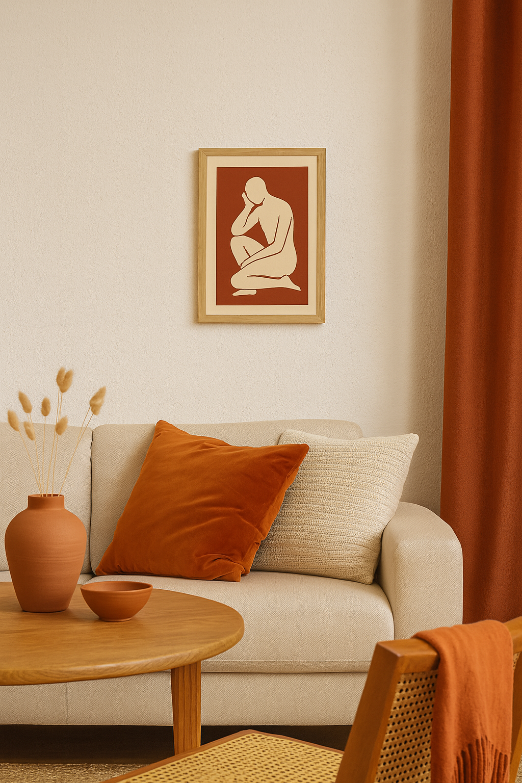 Terracotta Abstract Figure Digital Poster