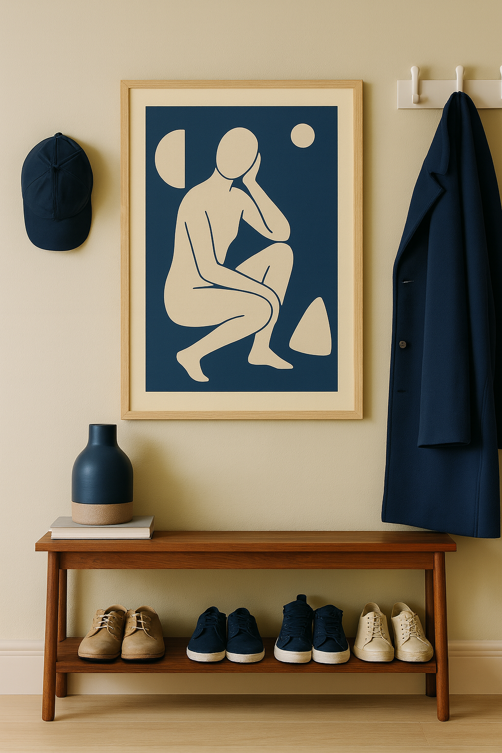Blue Abstract Figure Digital Poster