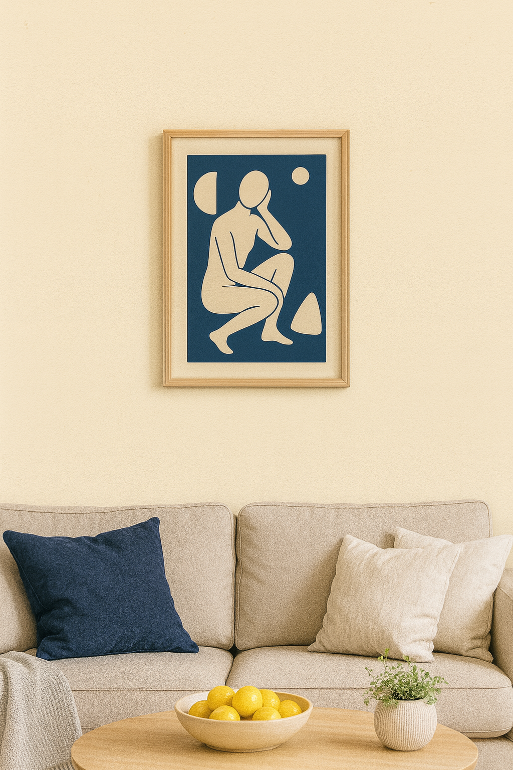 Blue Abstract Figure Digital Poster