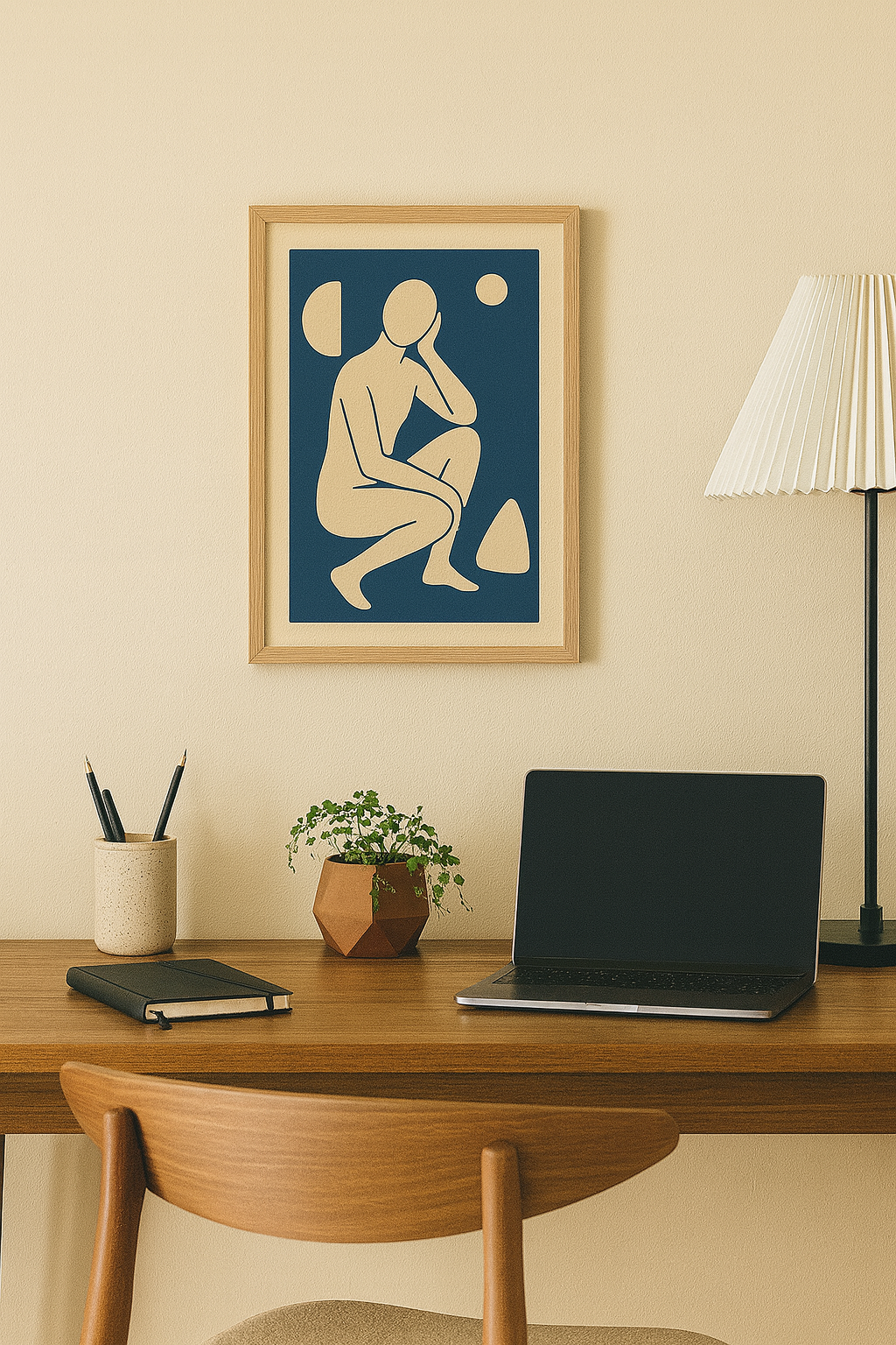 Blue Abstract Figure Digital Poster
