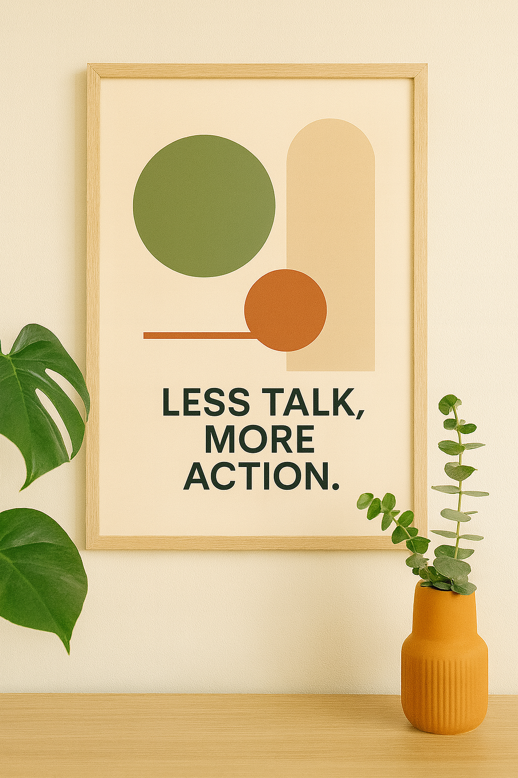 Less Talk More Action Digital Poster