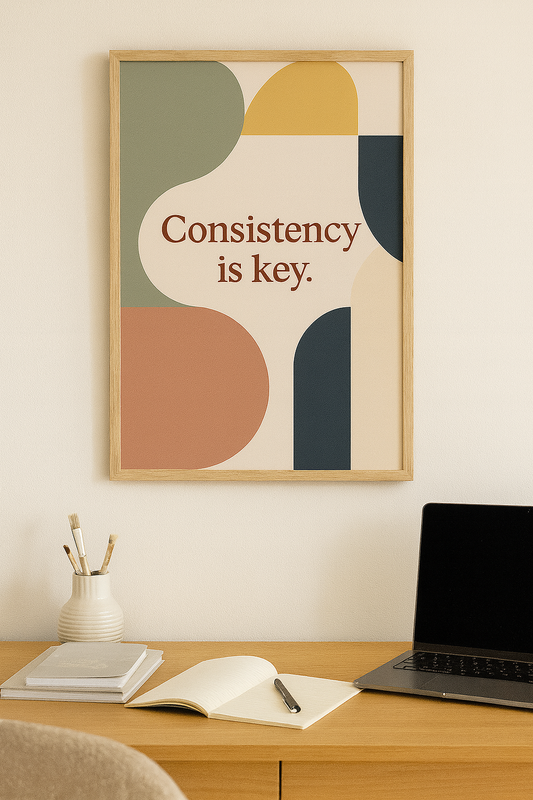 Consistency Is Key — Minimalist Motivational Digital Poster