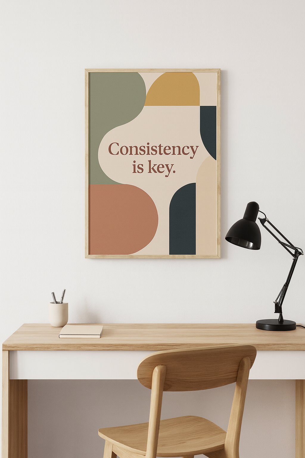 Consistency Is Key — Minimalist Motivational Digital Poster