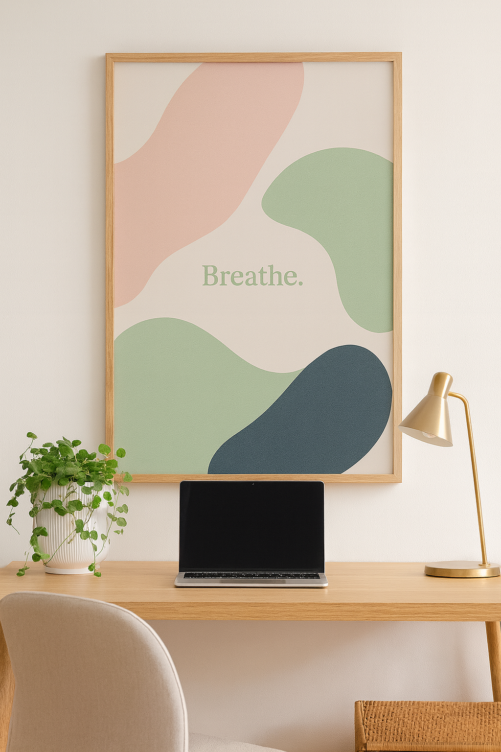 Breathe — Minimalist Calming Digital Poster
