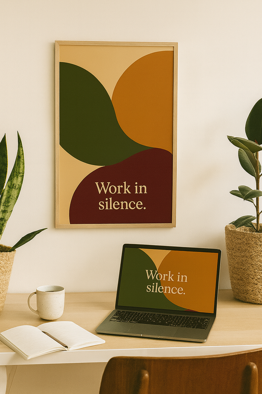Work in Silence — Motivational Digital Poster