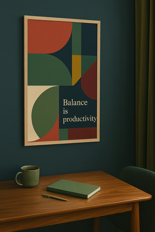 Balance is Productivity — Motivational Digital Poster