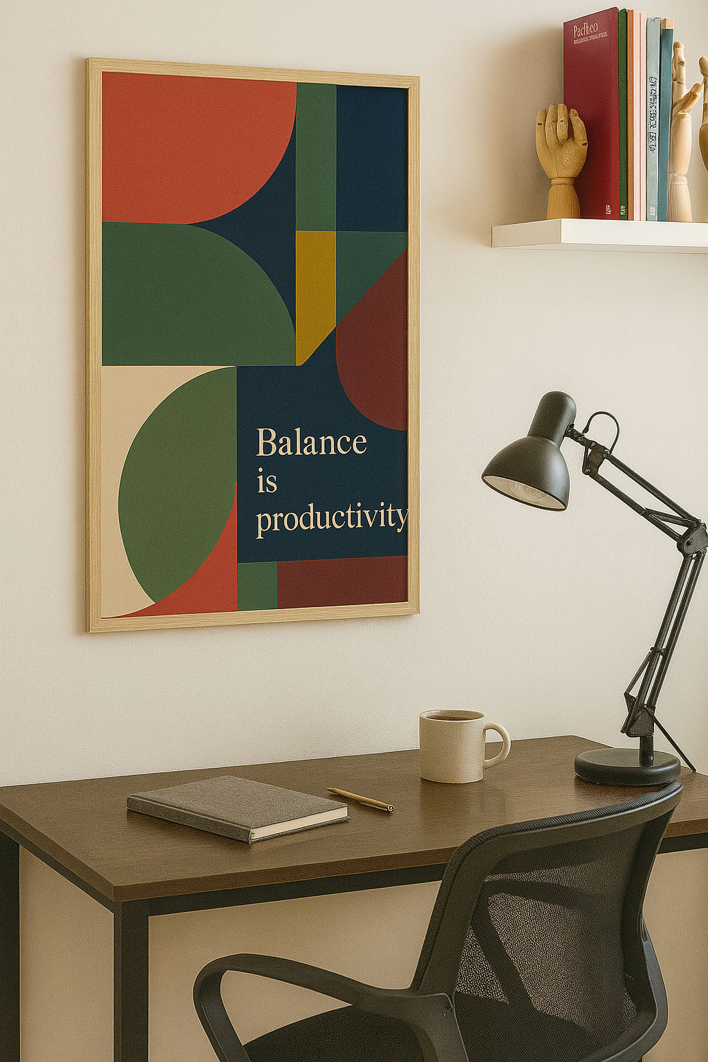 Balance is Productivity — Motivational Digital Poster