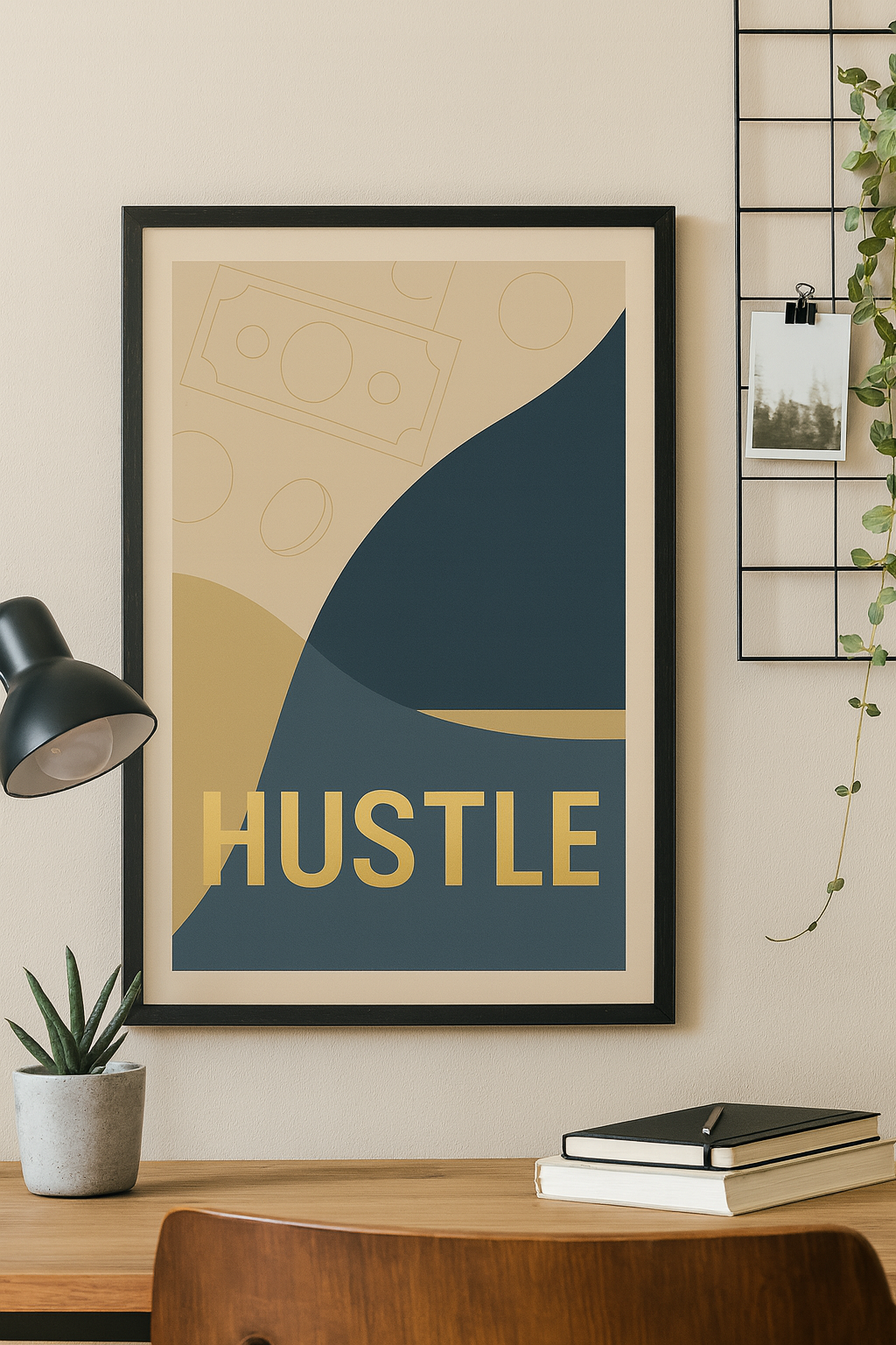 HUSTLE — Bold Motivational Digital Poster