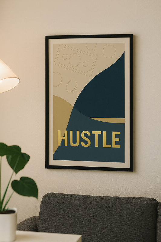 HUSTLE — Bold Motivational Digital Poster