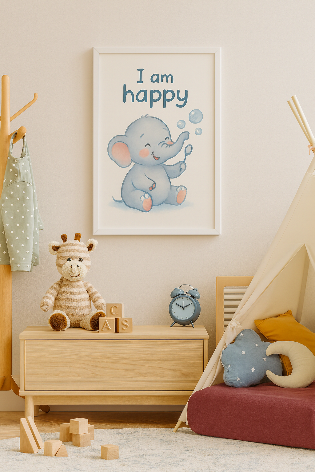 Happy Little Elephant – Digital Poster