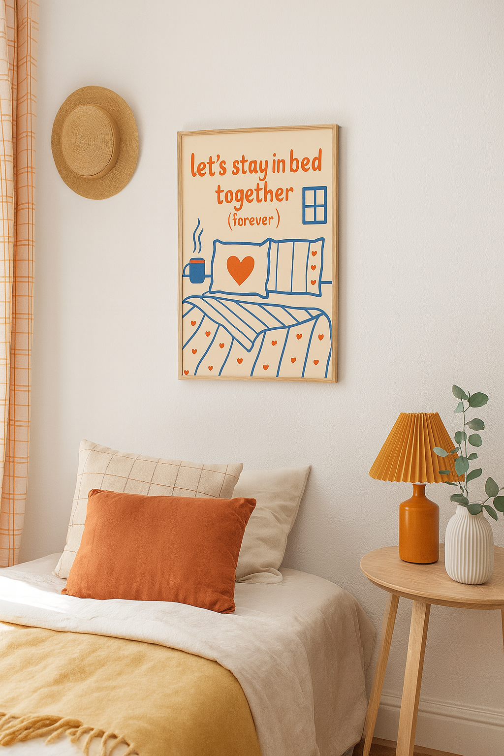 Let's Stay in Bed Forever – Romantic Bedroom Digital Wall Art