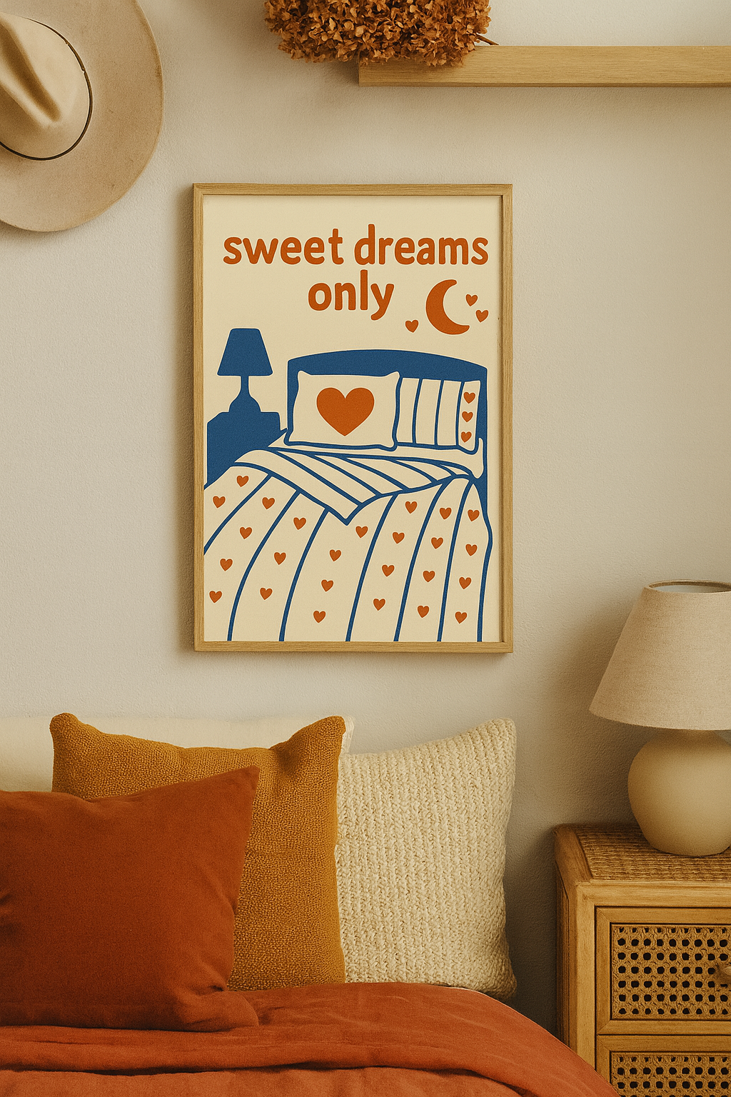 Sweet Dreams Only – Romantic Bedroom Digital Wall Art