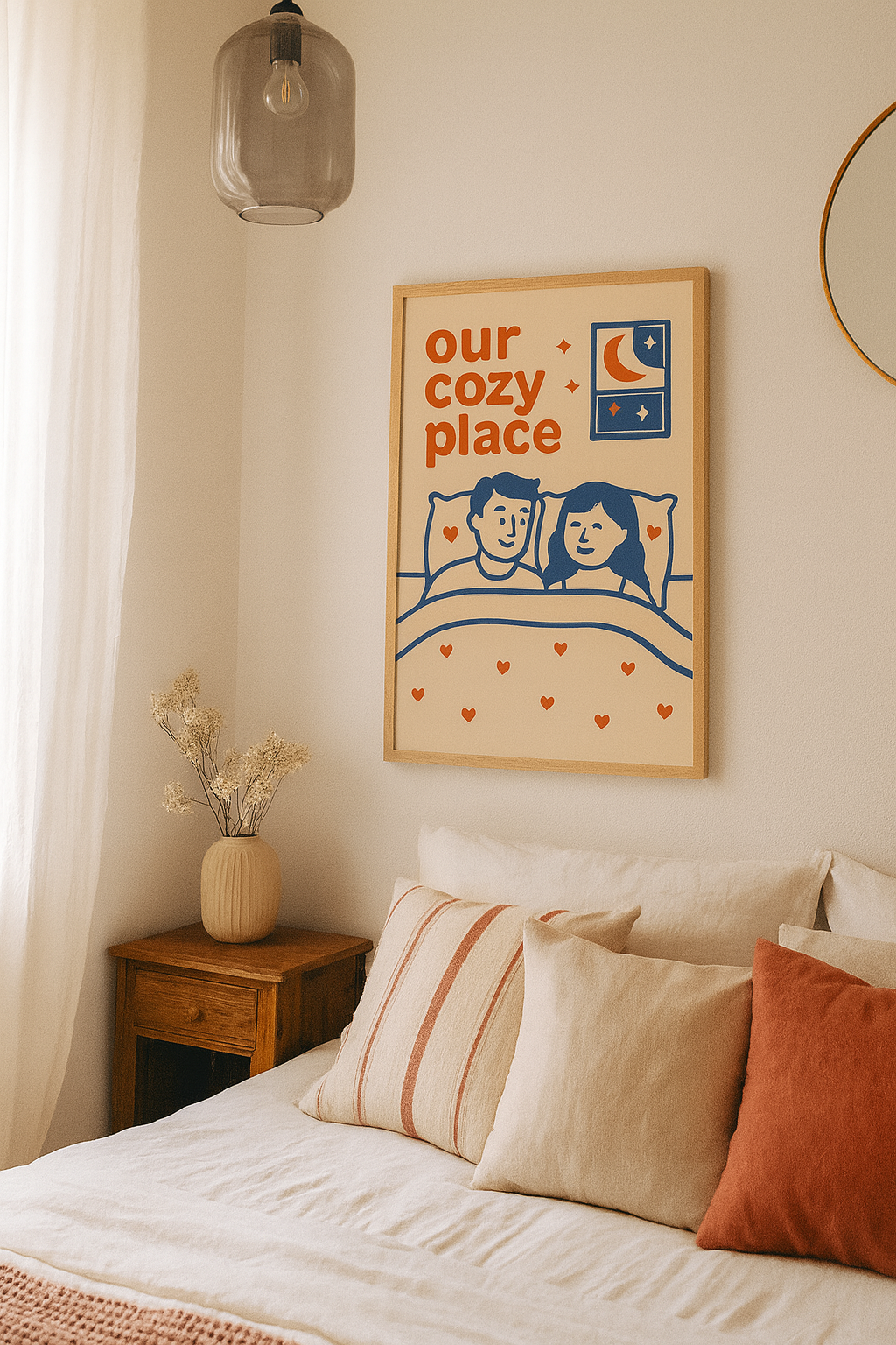 Our Cozy Place – Romantic Bedroom Digital Wall Art