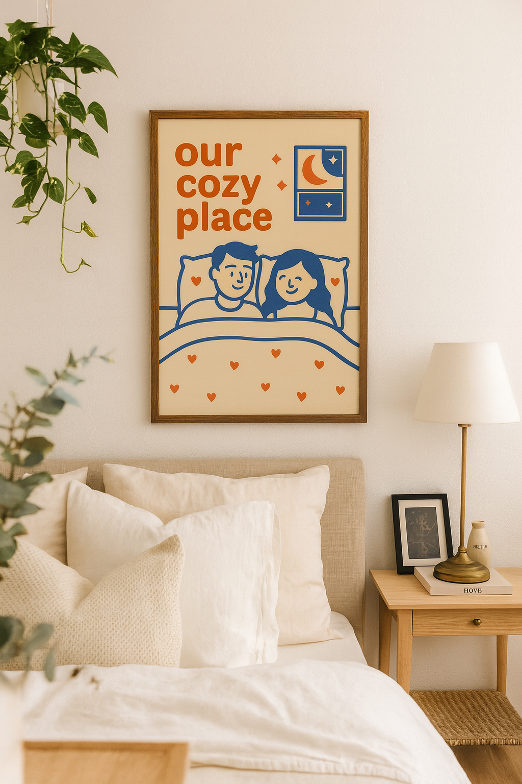 Our Cozy Place – Romantic Bedroom Digital Wall Art