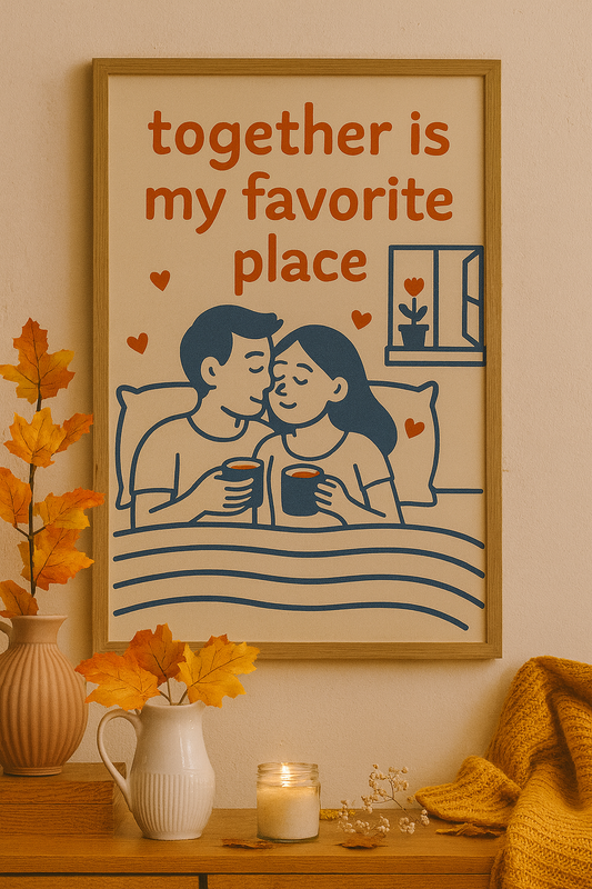 Together Is My Favorite Place – Romantic Bedroom Digital Wall Art