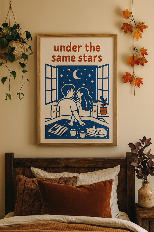 Under the Same Stars – Romantic Bedroom Digital Wall Art