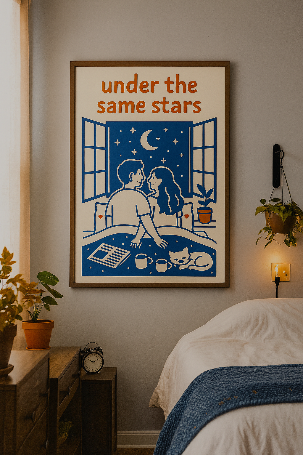 Under the Same Stars – Romantic Bedroom Digital Wall Art