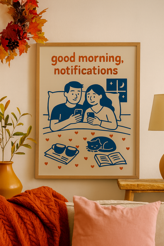 Good Morning, Notifications – Modern Couple Digital Wall Art