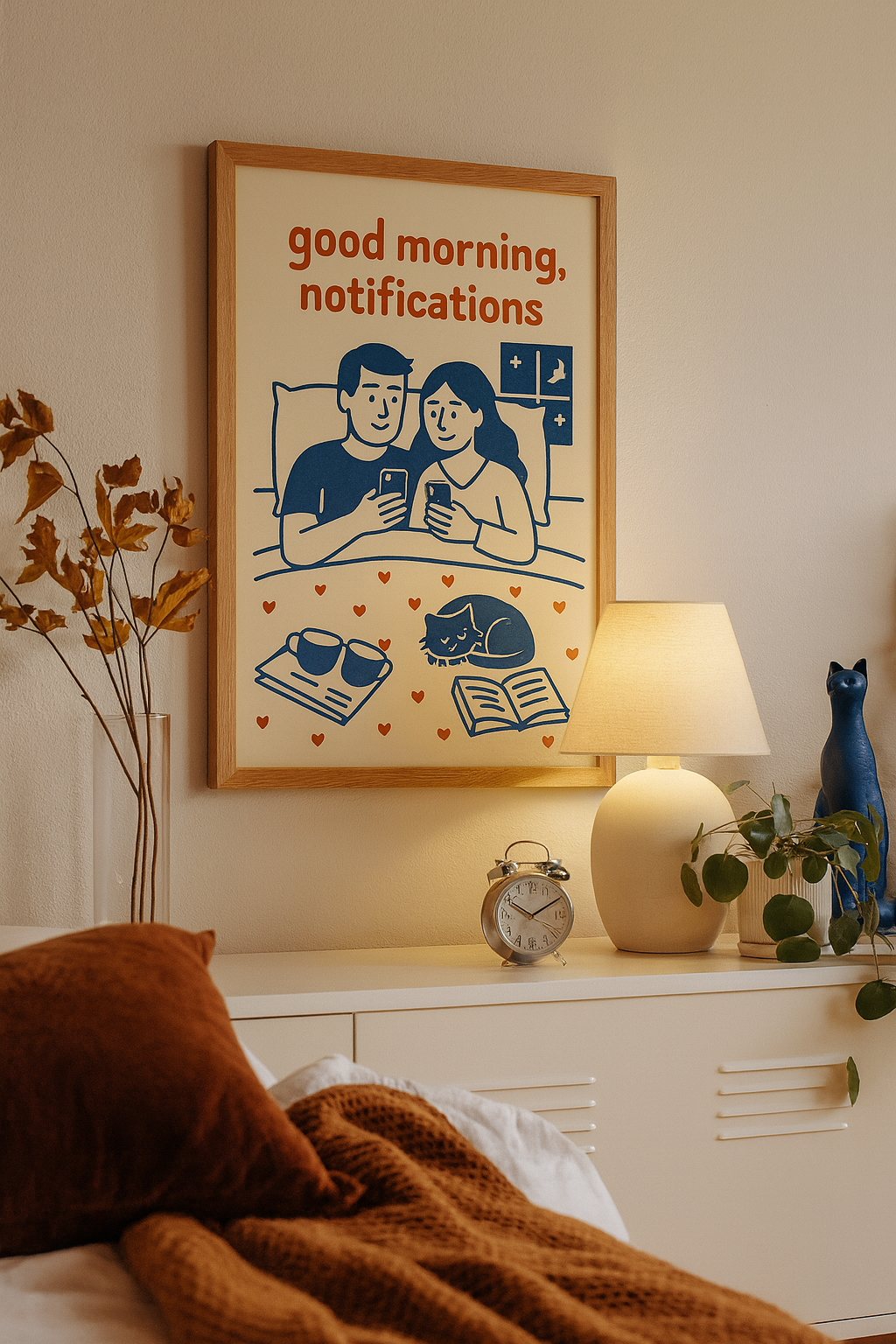 Good Morning, Notifications – Modern Couple Digital Wall Art