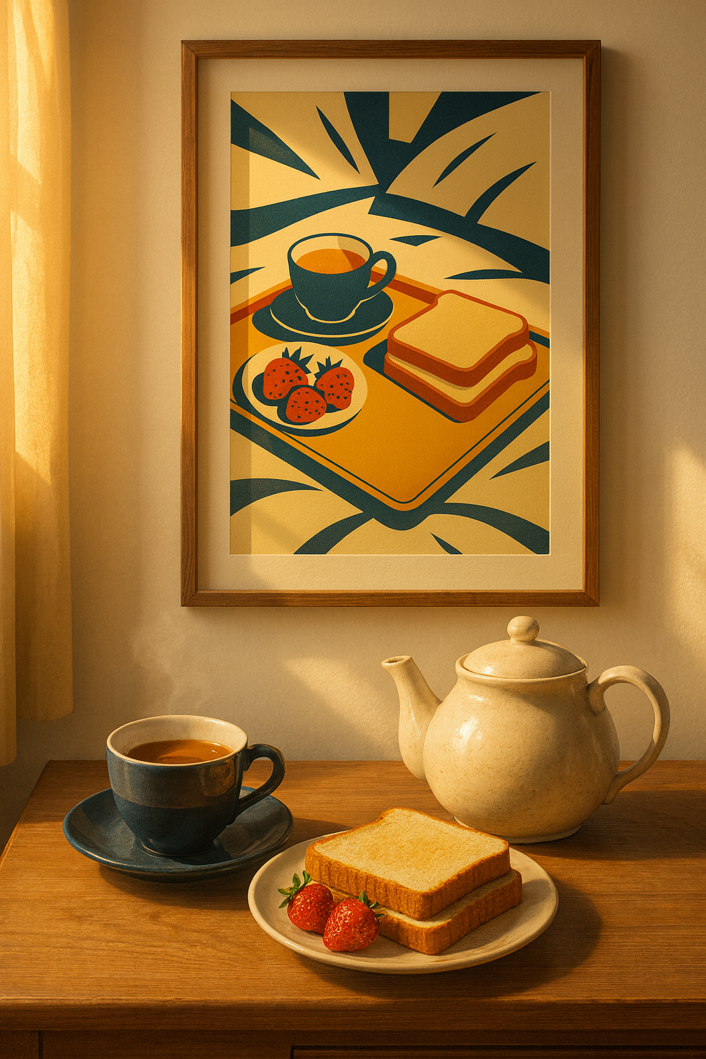 Minimalist Wall Art — Breakfast in Bed Digital Poster