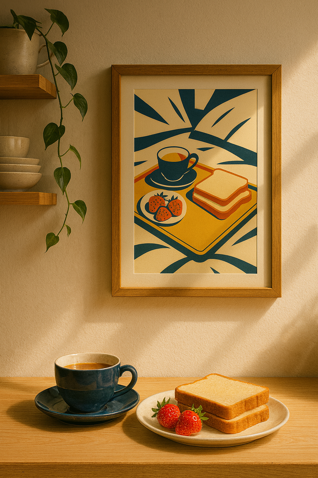 Minimalist Wall Art — Breakfast in Bed Digital Poster