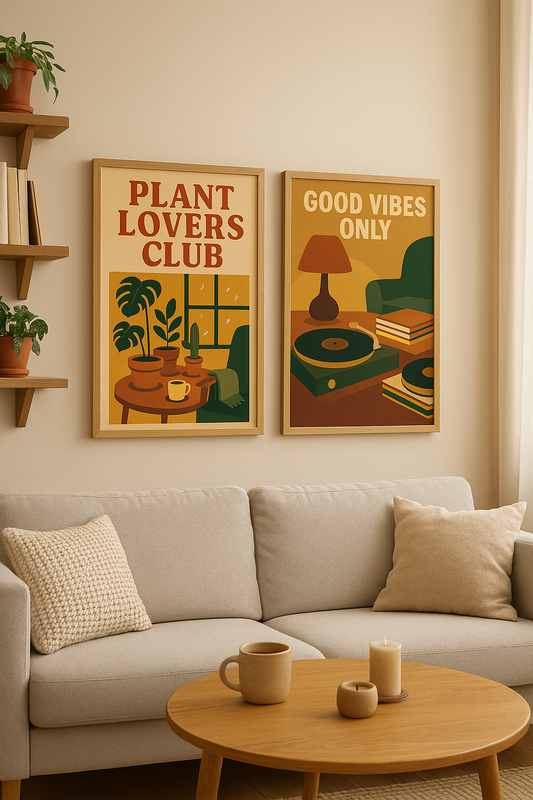 Cozy Vibes Set — Plant Lovers & Good Vibes Digital Posters